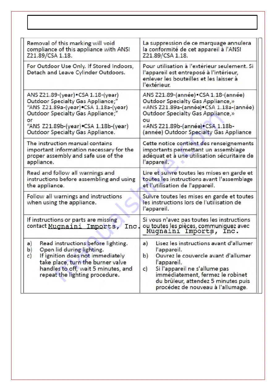 Mugnaini PICCOLO 60 Instructions For Installation, Use And Maintenance Manual Download Page 5