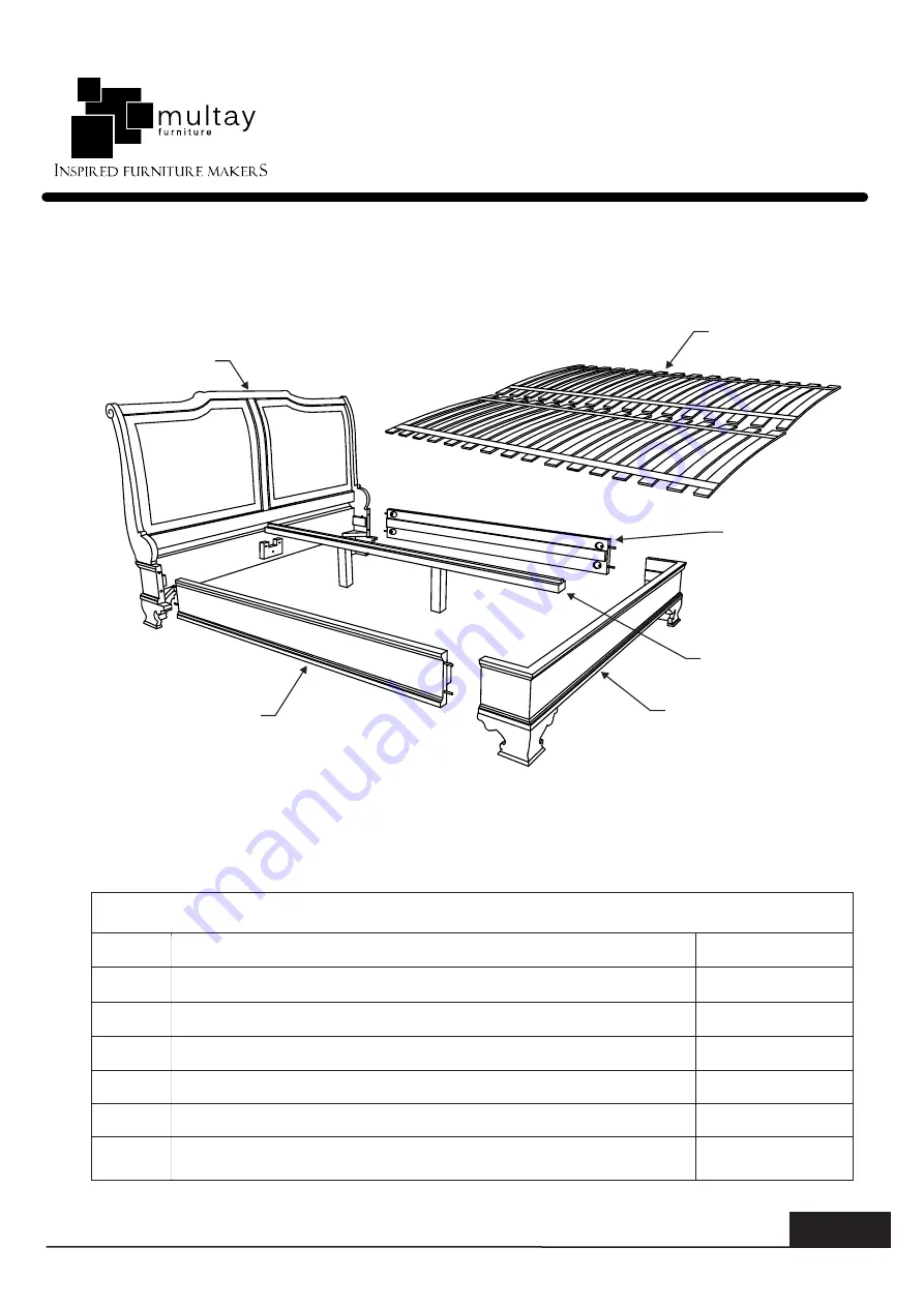 Multay Louvre Bed SB01 Assembly Instruction Download Page 2