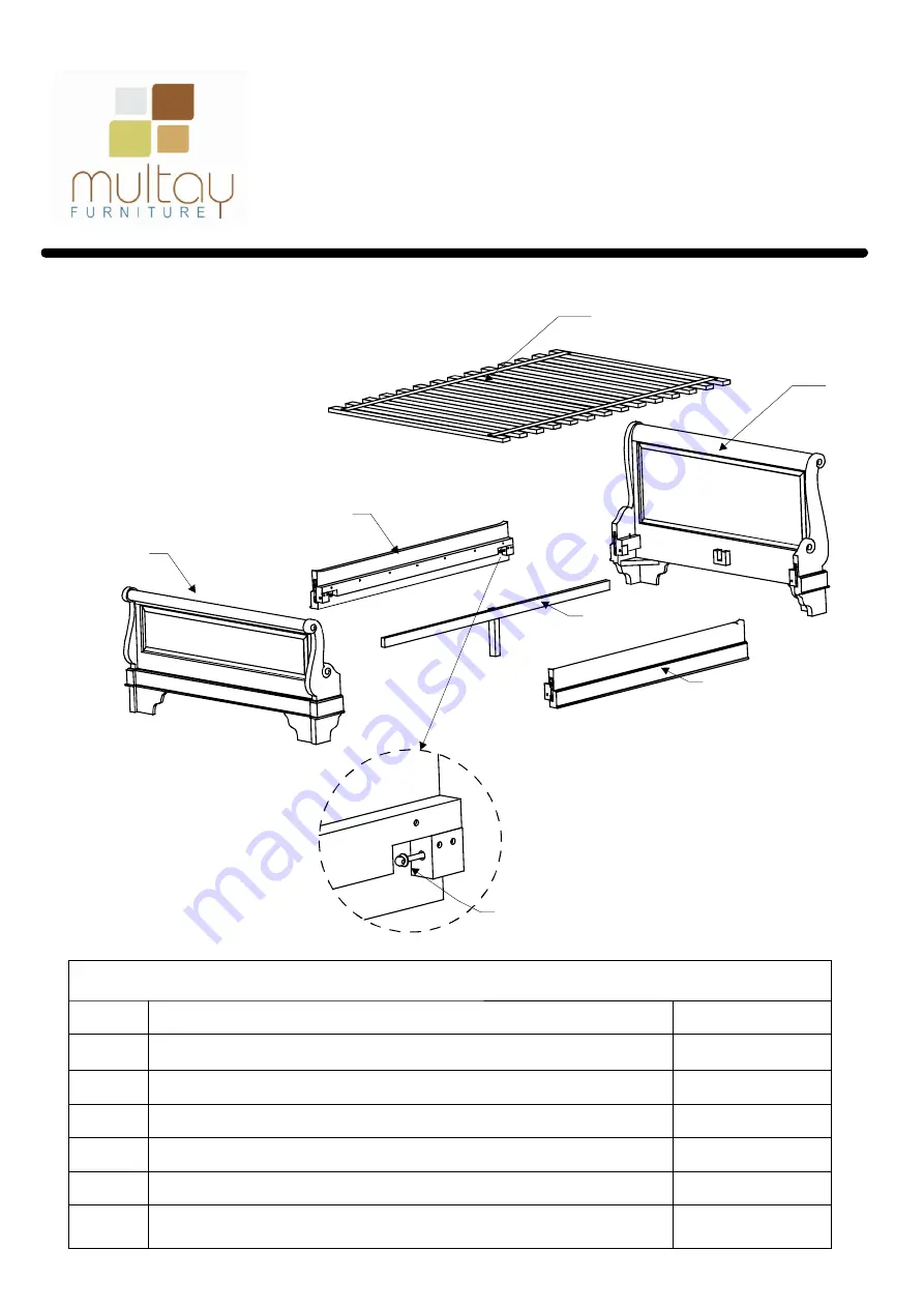 Multay Sleigh Bed Y300 Assembly Instruction Download Page 2