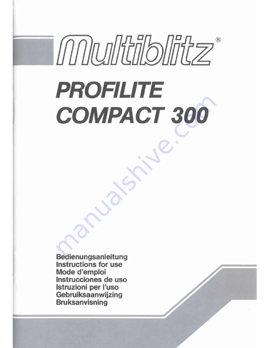 Multiblitz Profilite Compact 300 Скачать руководство пользователя страница 1