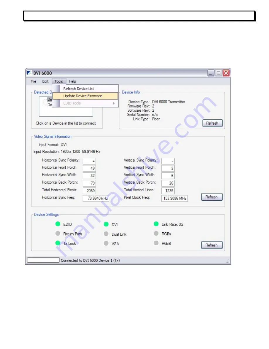 Multidyne Electronics DVI-6000 FRX Instruction Manual Download Page 22