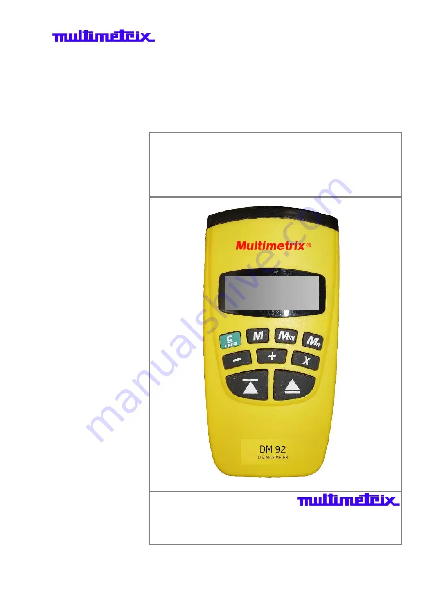 Multimetrix DM 92 User Manual Download Page 1