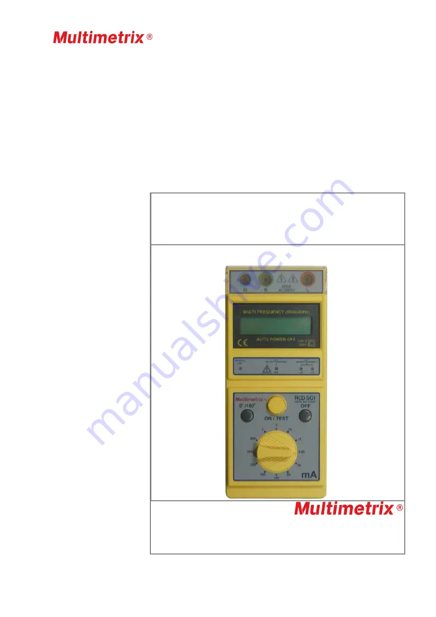 Multimetrix RCD 501 Manual Download Page 1