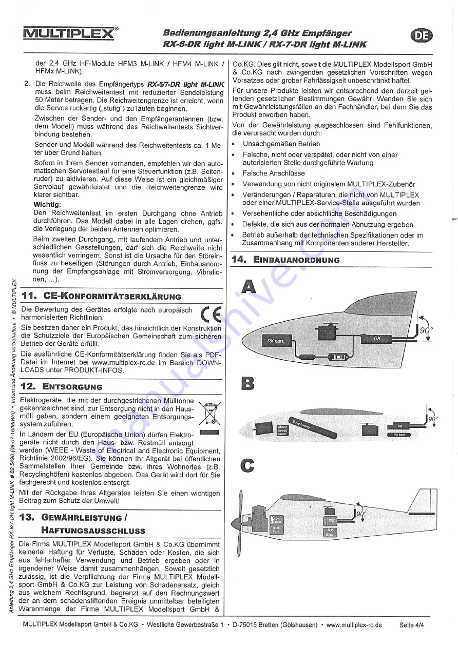 Multiplex 5 5809 Operating Instructions Manual Download Page 4