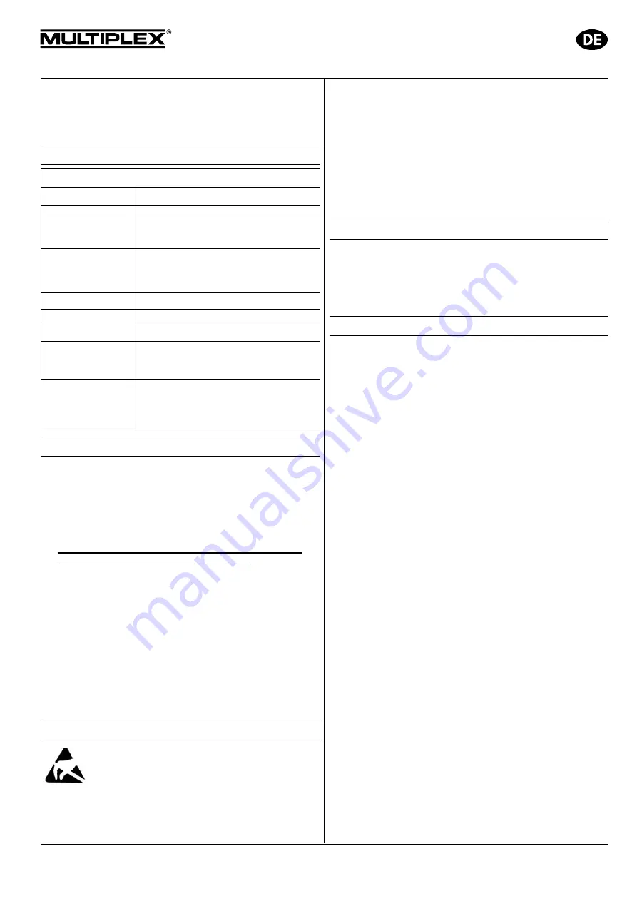 Multiplex M-Link HFMG1 Operating Instructions Manual Download Page 3