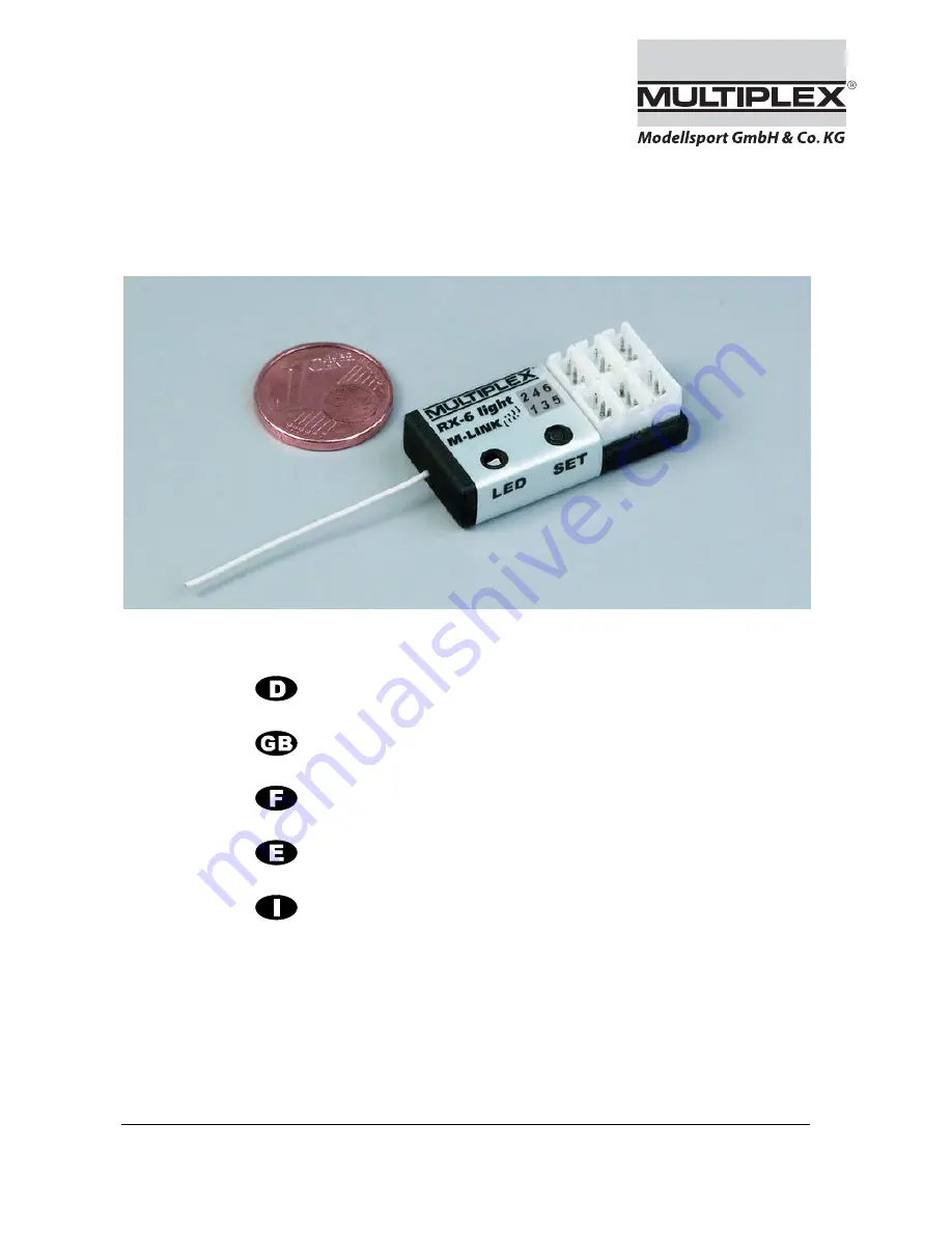 Multiplex RX-6 light M-LINK Operating Instructions Manual Download Page 1