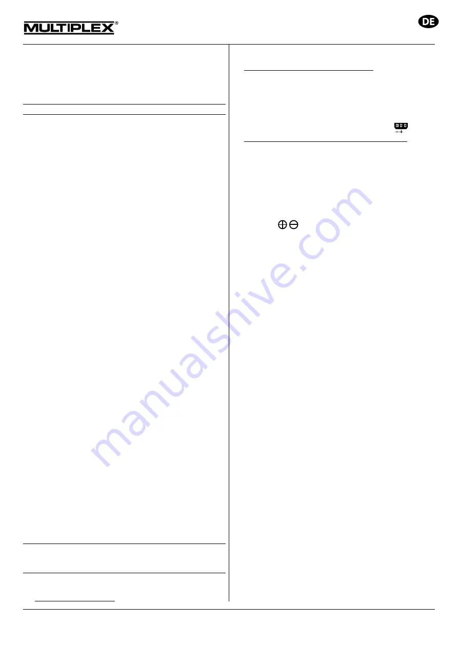 Multiplex SafetySwitch 12 HV Instructions Manual Download Page 2