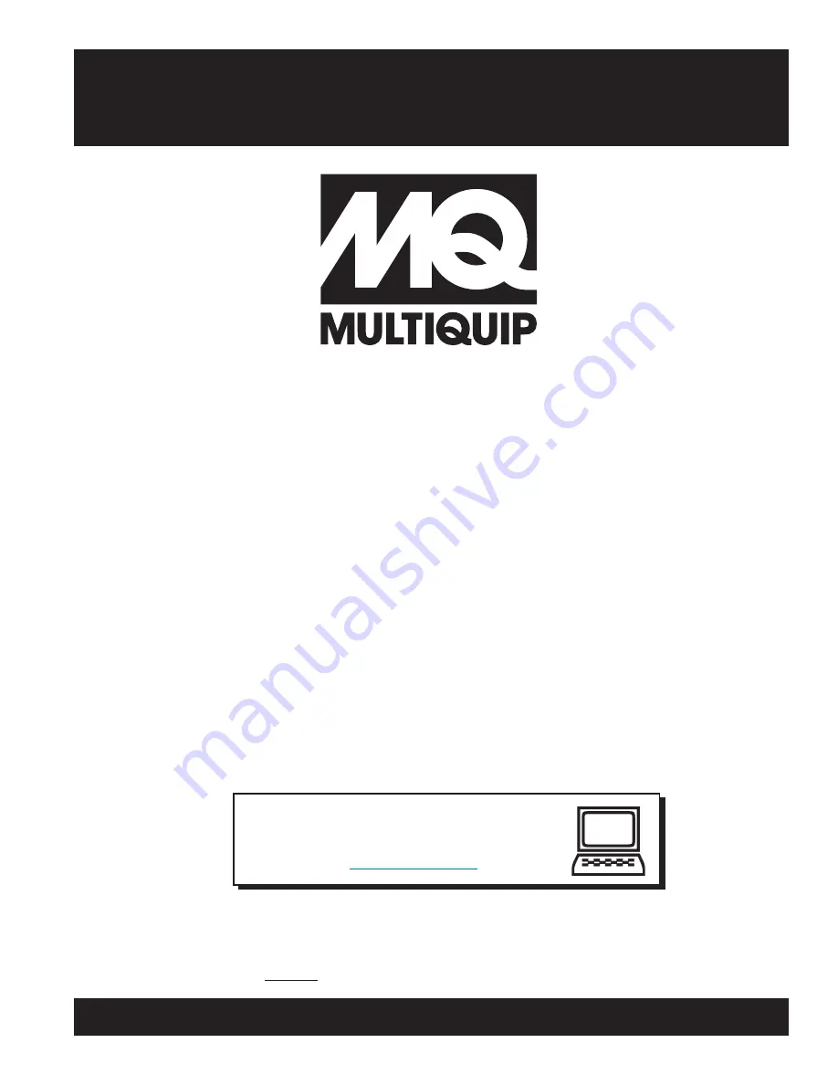 MULTIQUIP CDM2CSA Operation And Parts Manual Download Page 1