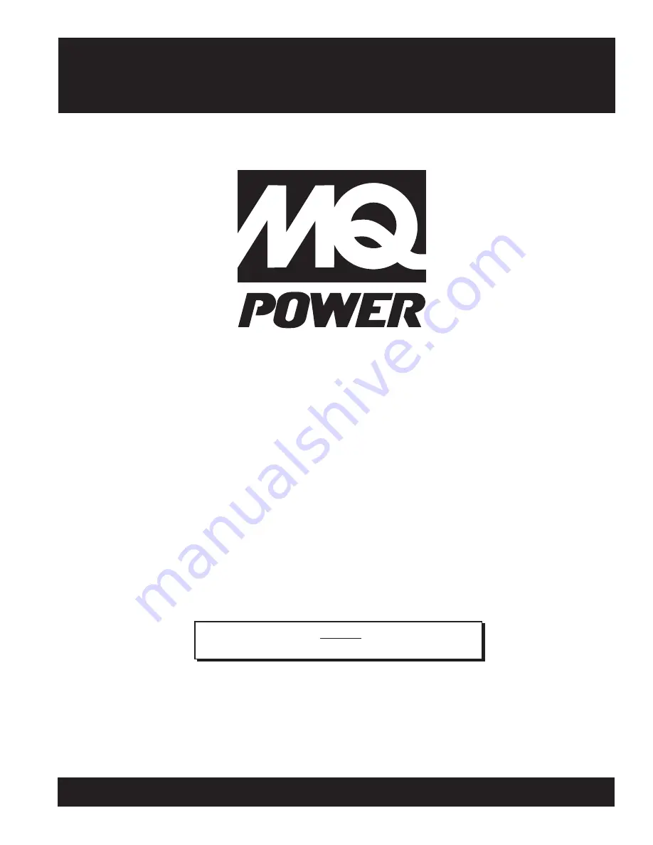 MULTIQUIP DCA-600SSV Operation And Parts Manual Download Page 1