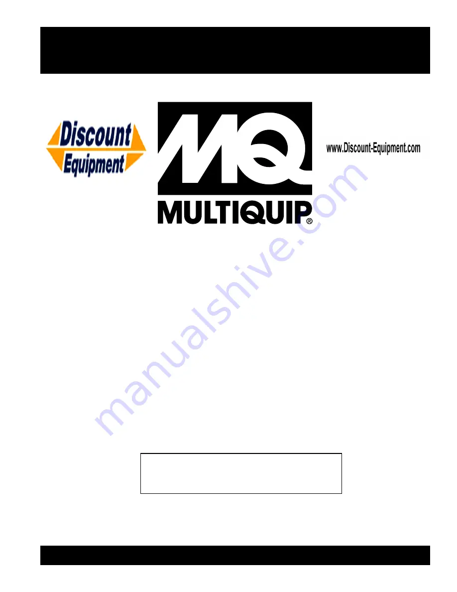 MULTIQUIP G55H Operation Manual Download Page 1