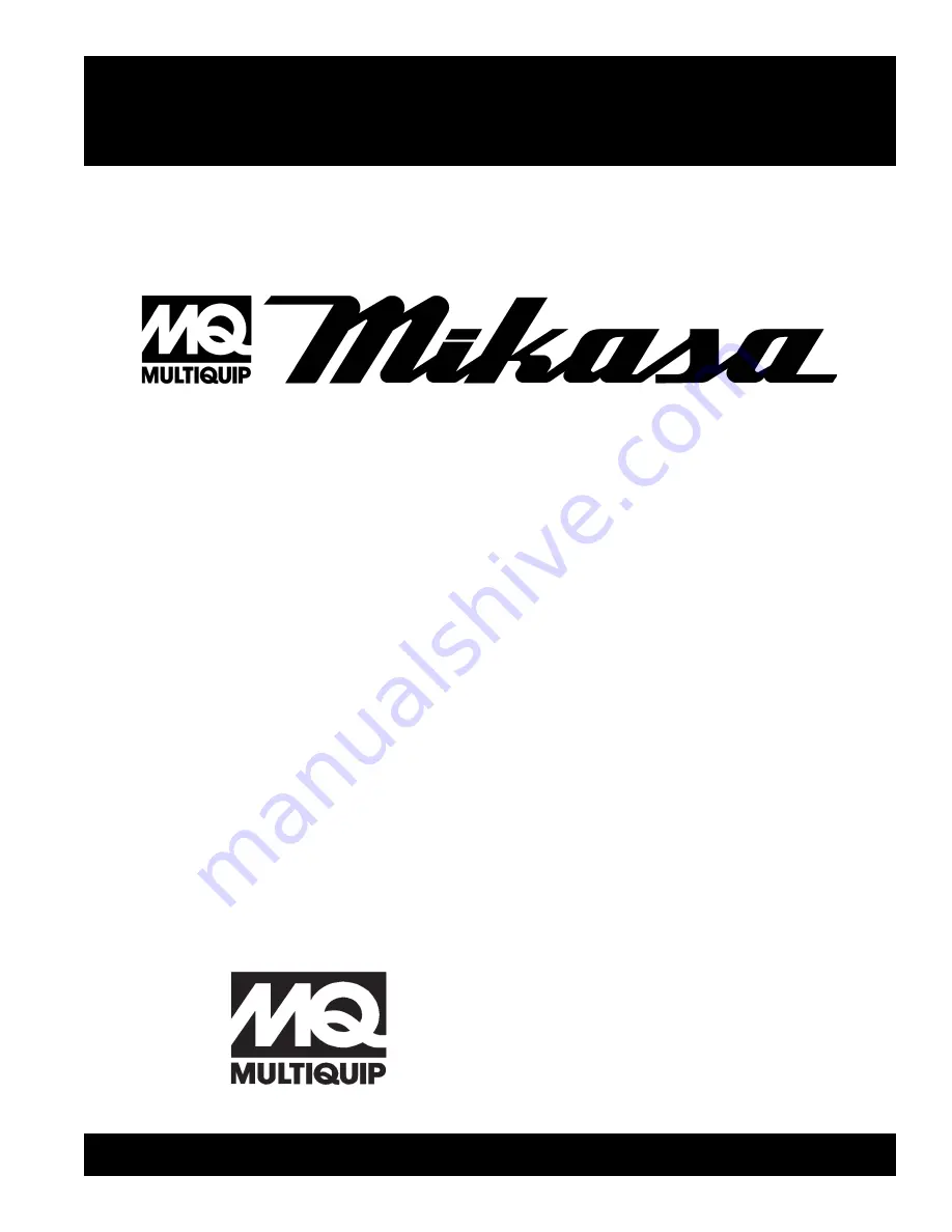 MULTIQUIP mikasa mt55-f Operation Manual Download Page 1