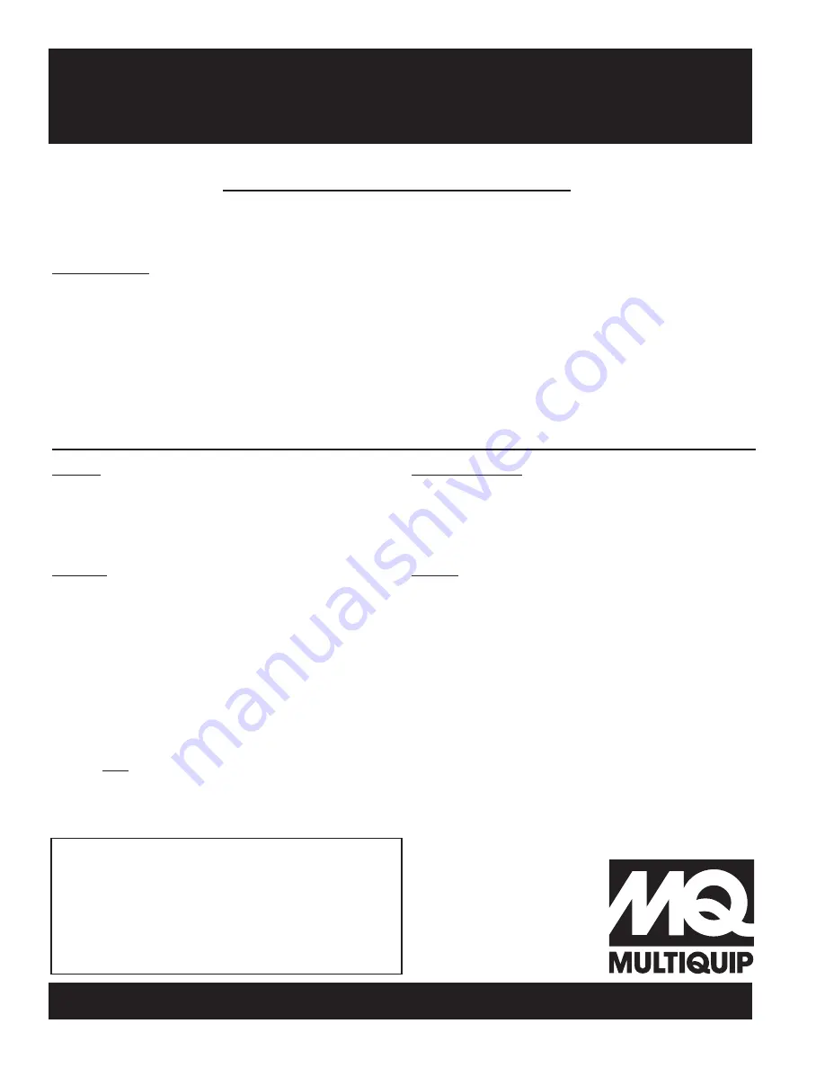 MULTIQUIP Mikasa MVC-88VGH Operations & Parts Manual Download Page 70