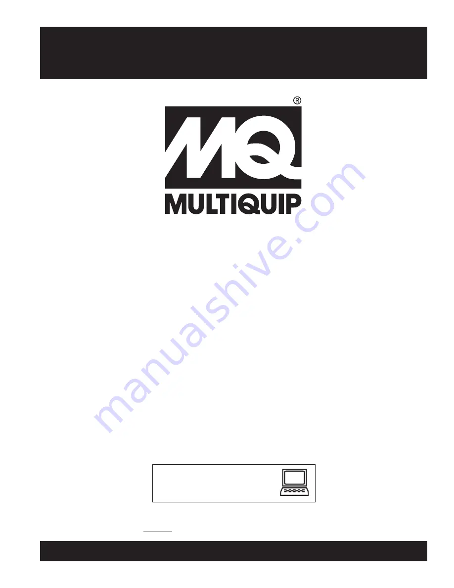 MULTIQUIP MQ41TDH Operation And Parts Manual Download Page 1