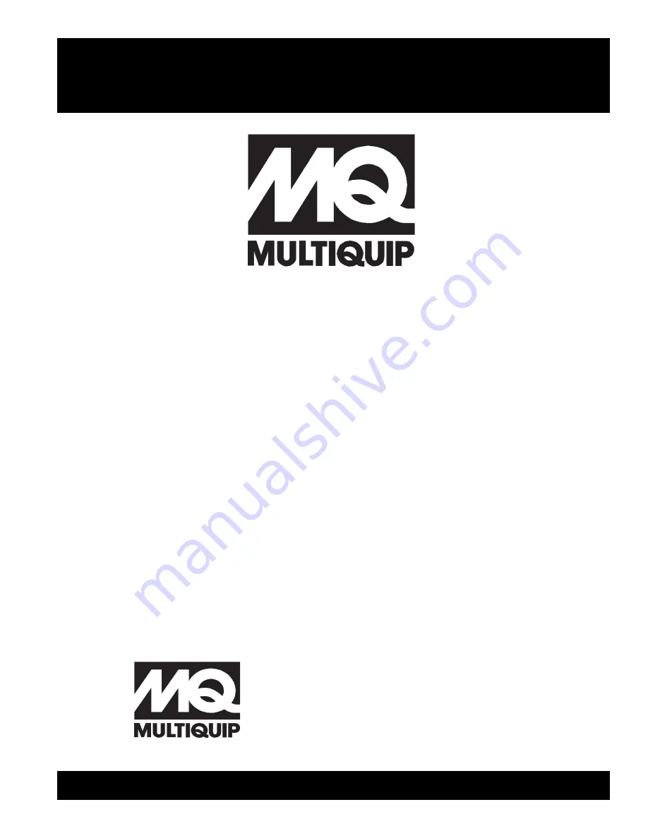 MULTIQUIP QP40TH Parts And Operation Manual Download Page 1