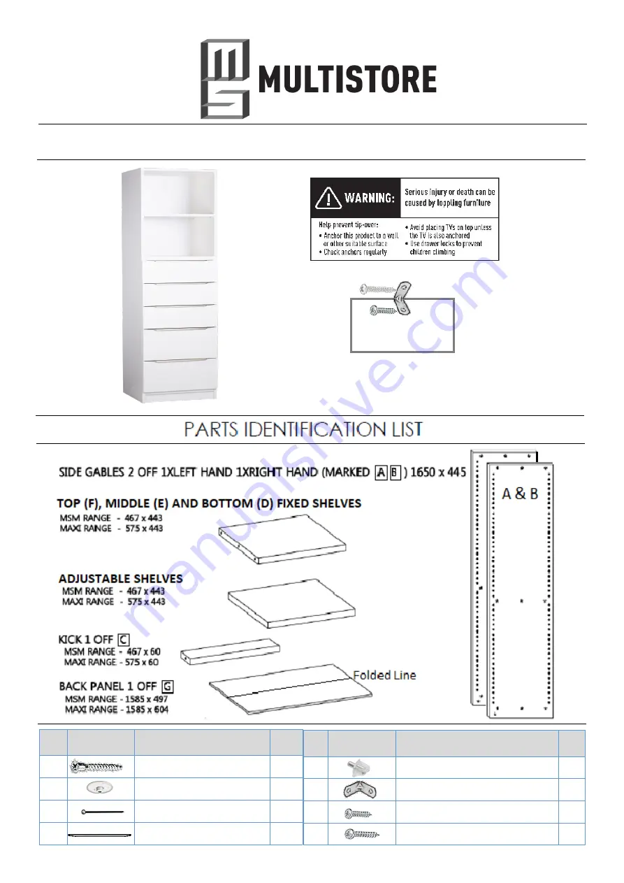 Multistore Maxi C16 Assembly Instruction Manual Download Page 1