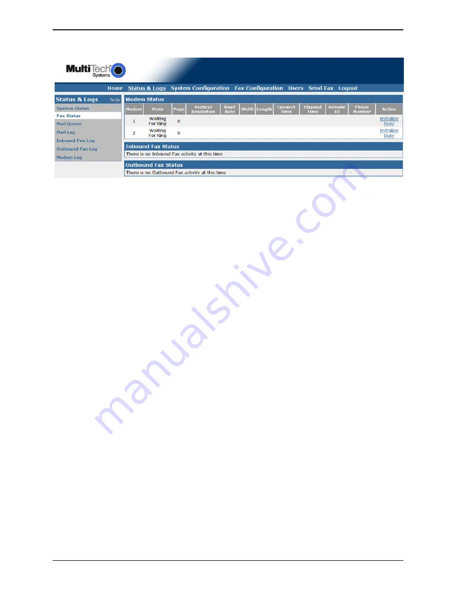 Multitech FaxFinder FF130 Administrator User Manual Download Page 21