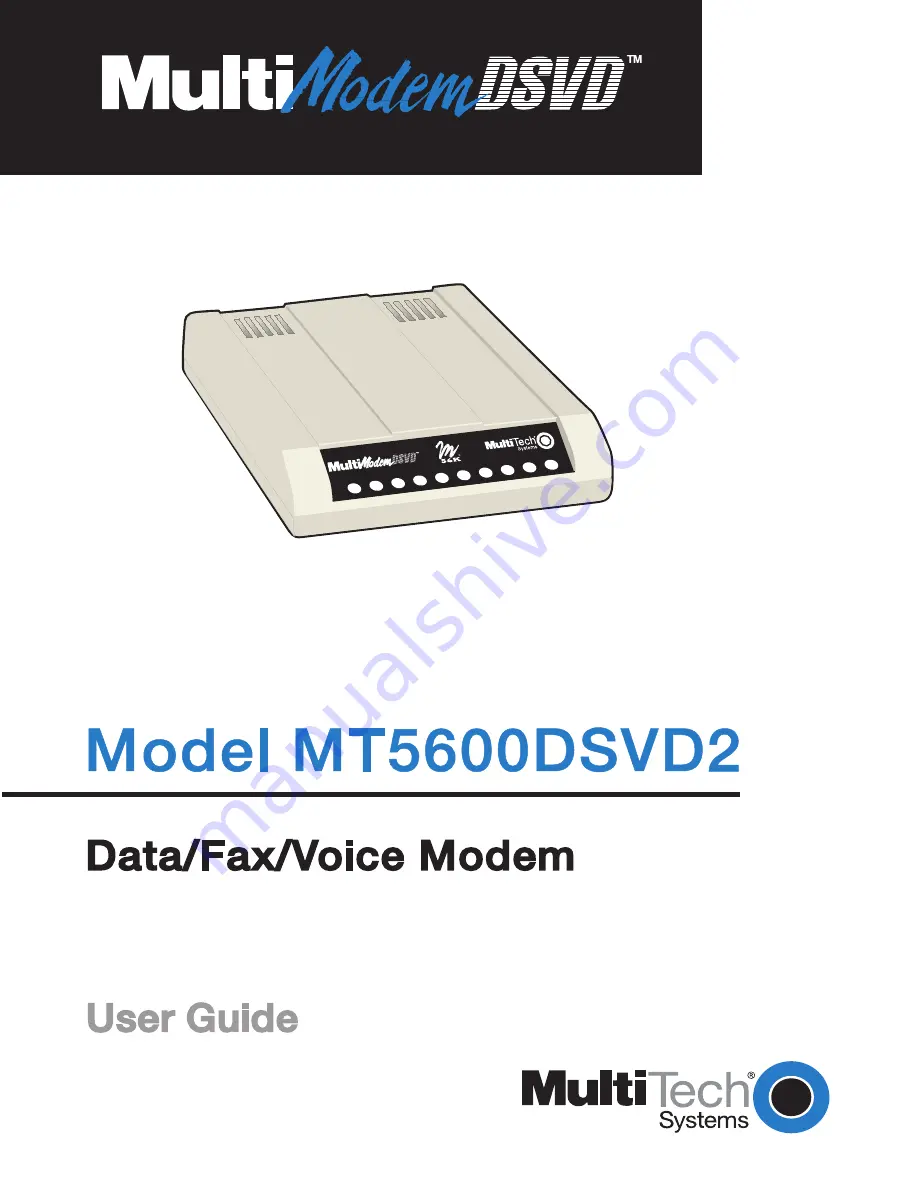 Multitech MT5600DSVD2 User Manual Download Page 3