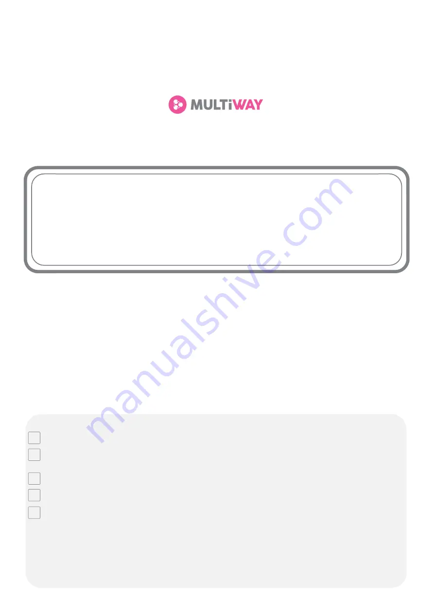 MULTIWAY BodyAdjust Quick Start Manual Download Page 3