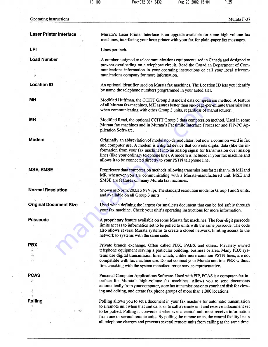 Murata F-37 Operating Instructions Manual Download Page 65