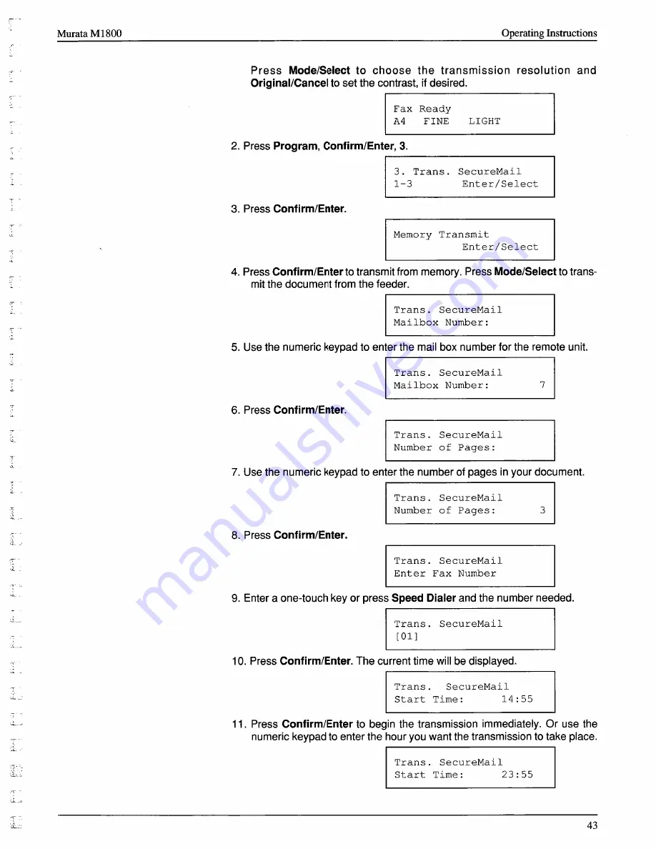 Murata M-1800 Operating Instructions Manual Download Page 55