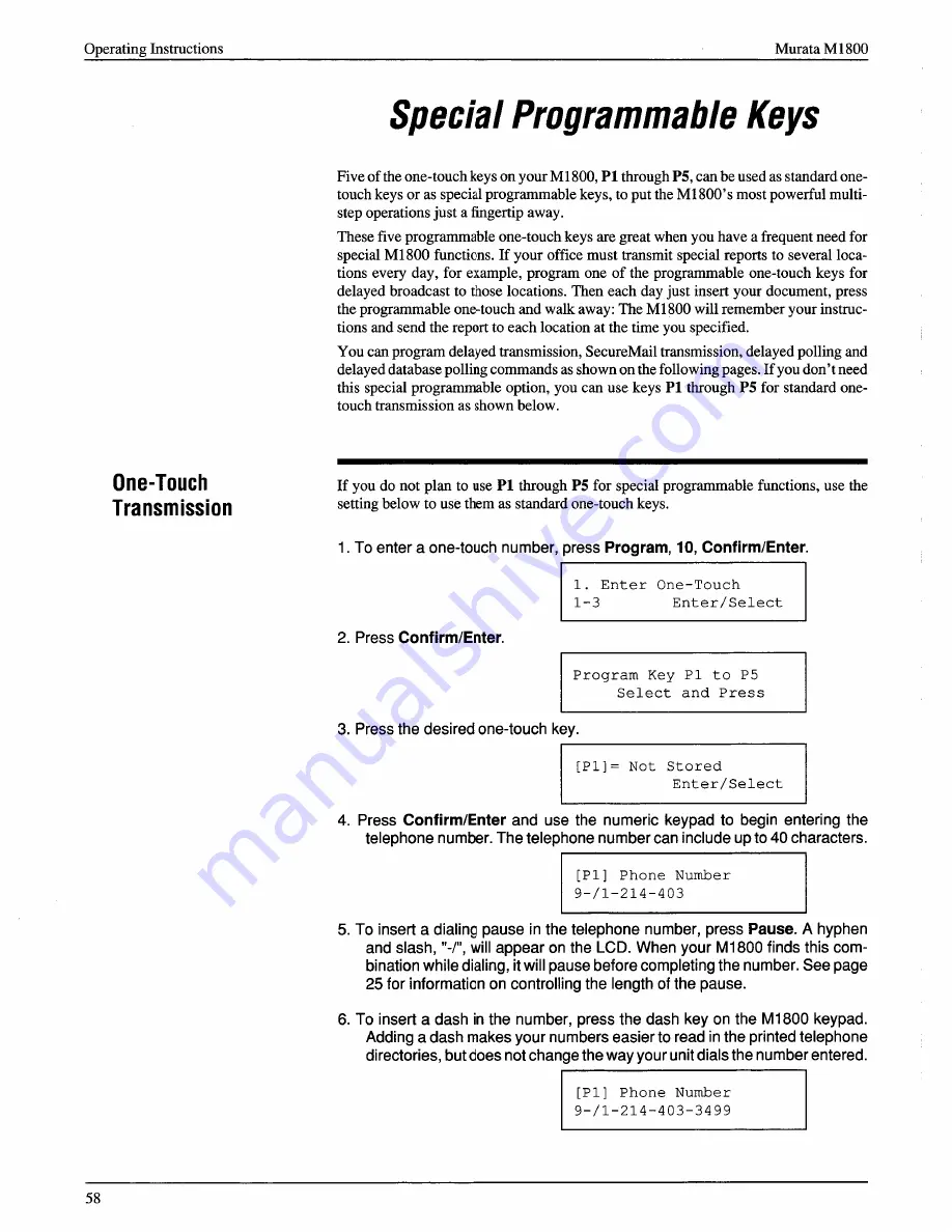 Murata M-1800 Operating Instructions Manual Download Page 74