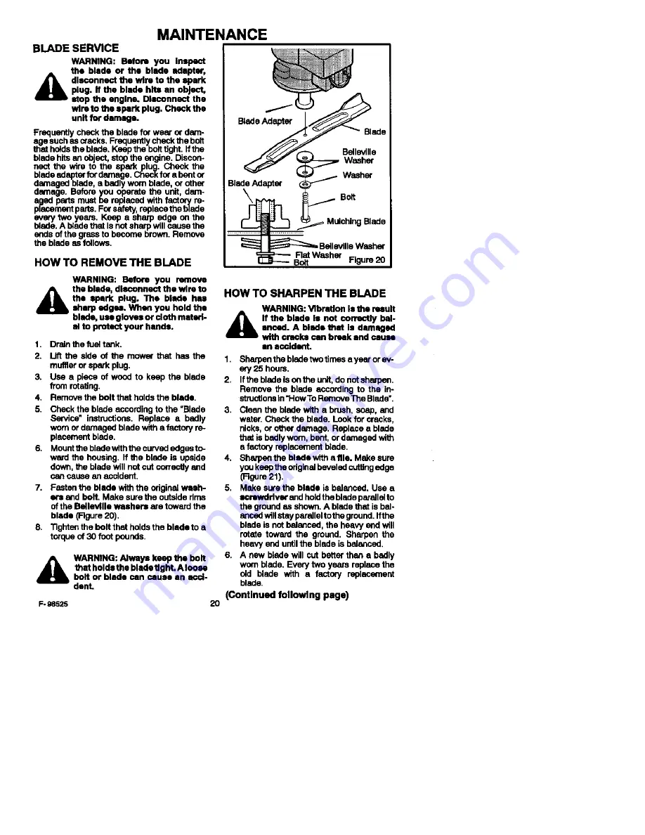 Murray 20456X9A Instruction Book Download Page 20