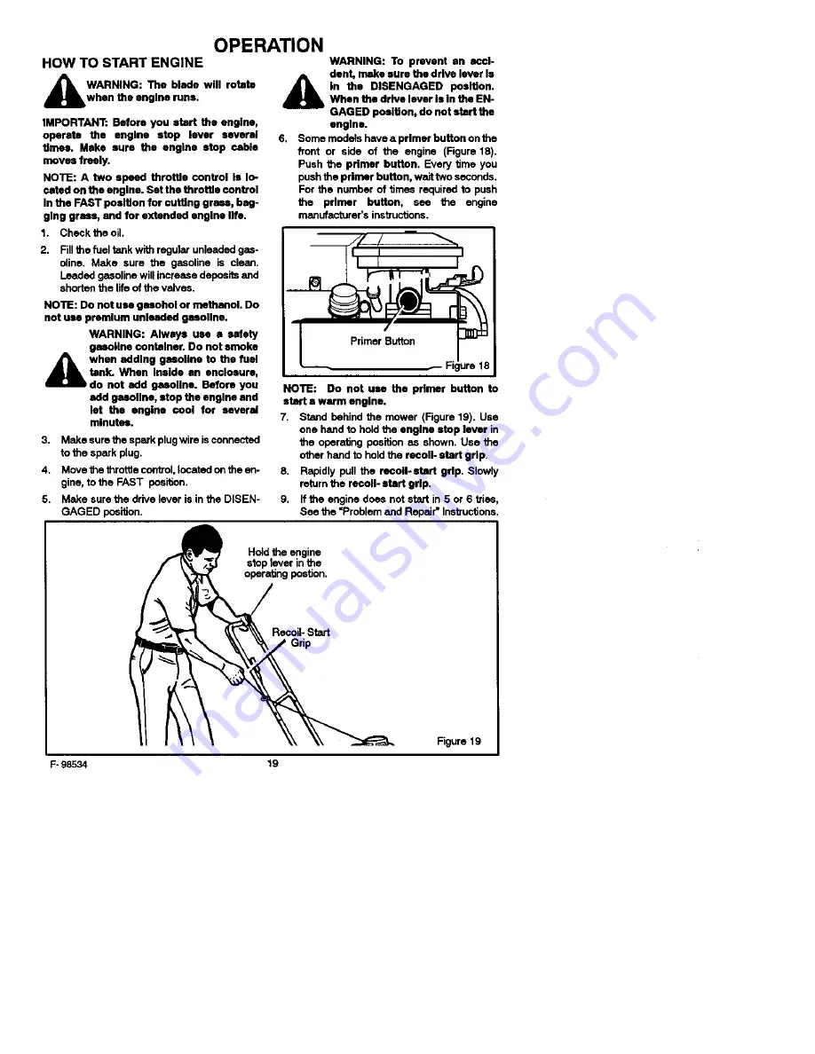 Murray 20646X9A Instruction Book Download Page 19