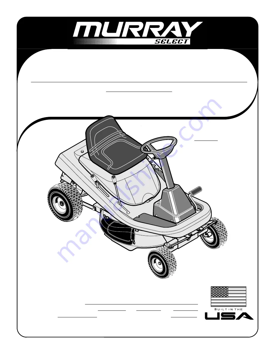 Murray 309000x8B Assembly, Operation And Maintenance Download Page 1