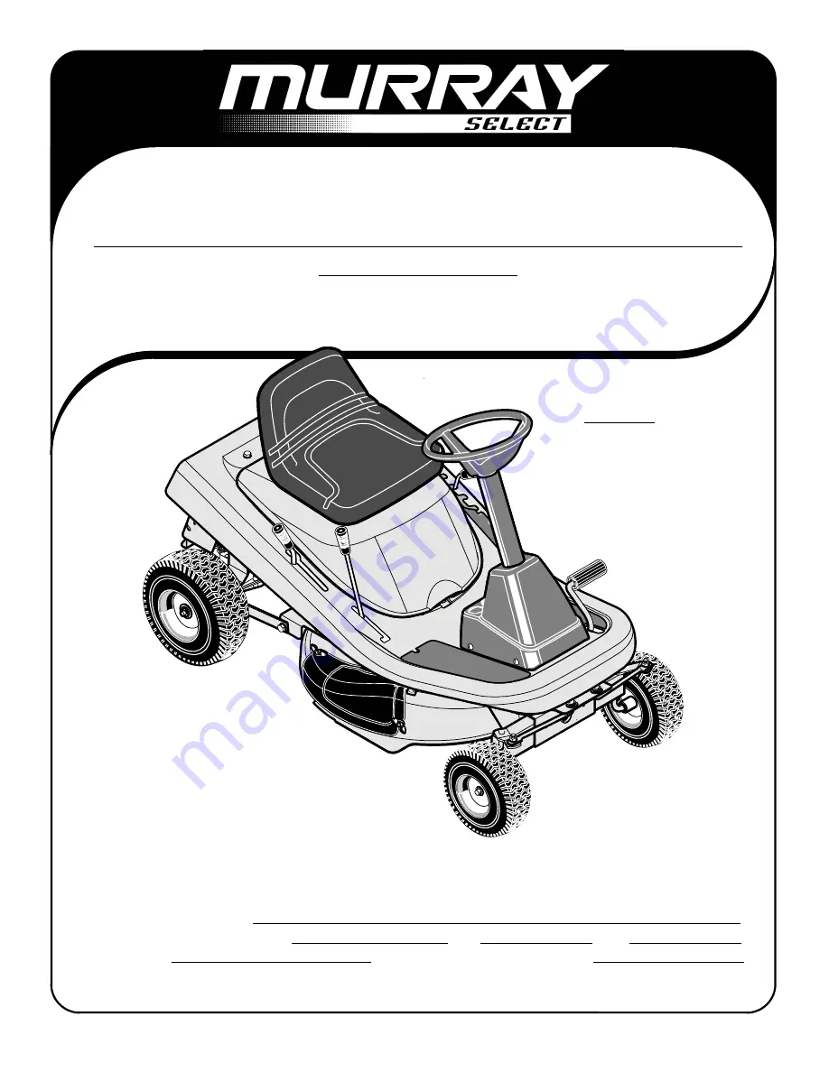 Murray SELECT 309000x8NA Скачать руководство пользователя страница 1