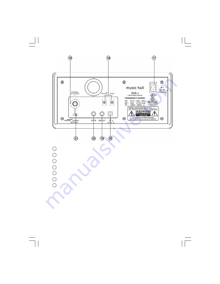 MUSIC HALL RDR-1 Operating Instructions Manual Download Page 5