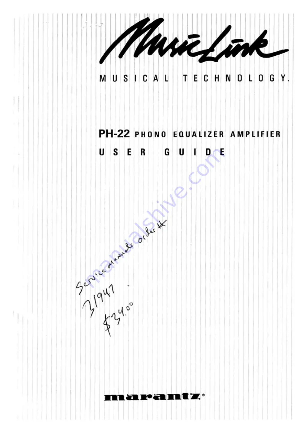 MUSICLINK PH-22 User Manual Download Page 2