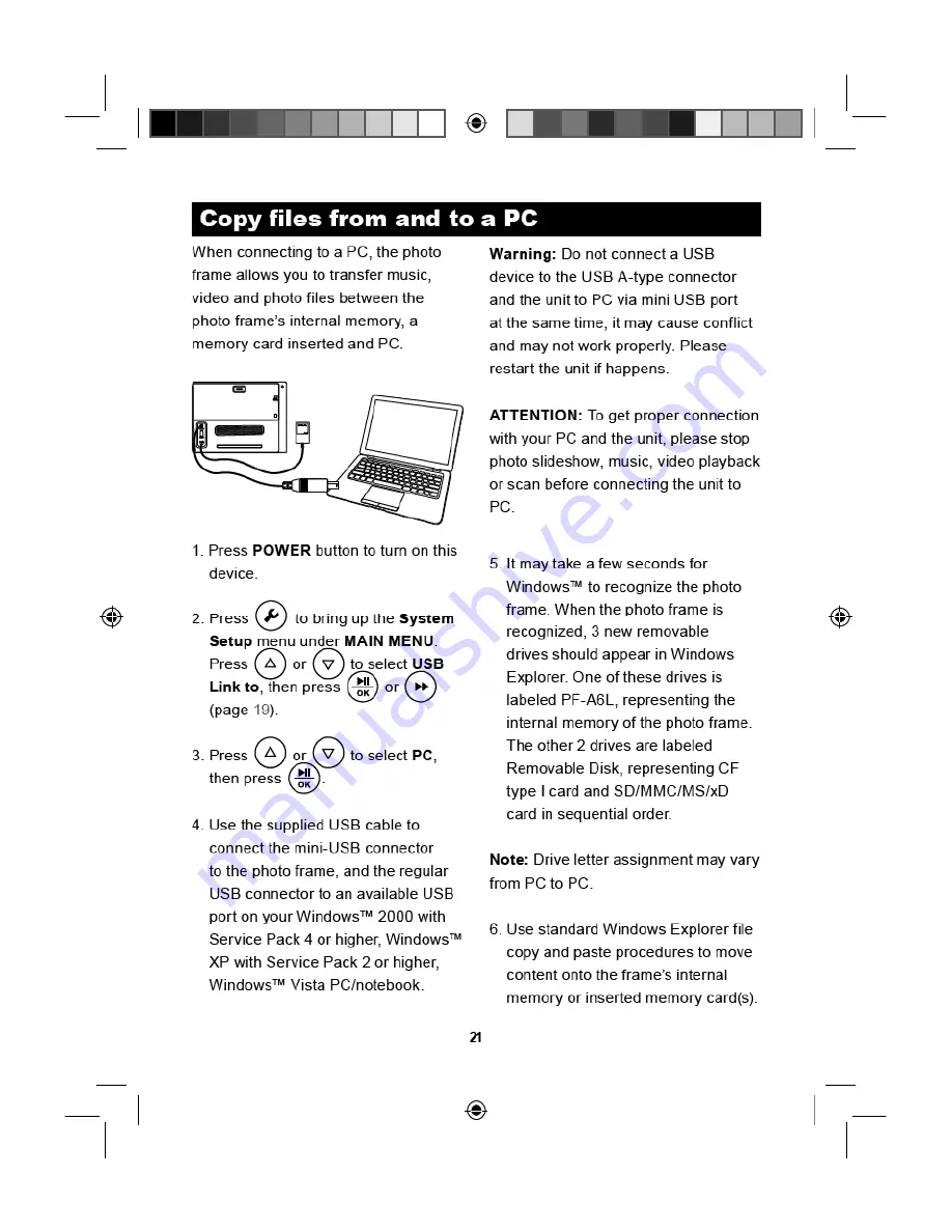 Mustek PF-A6L User Manual Download Page 21