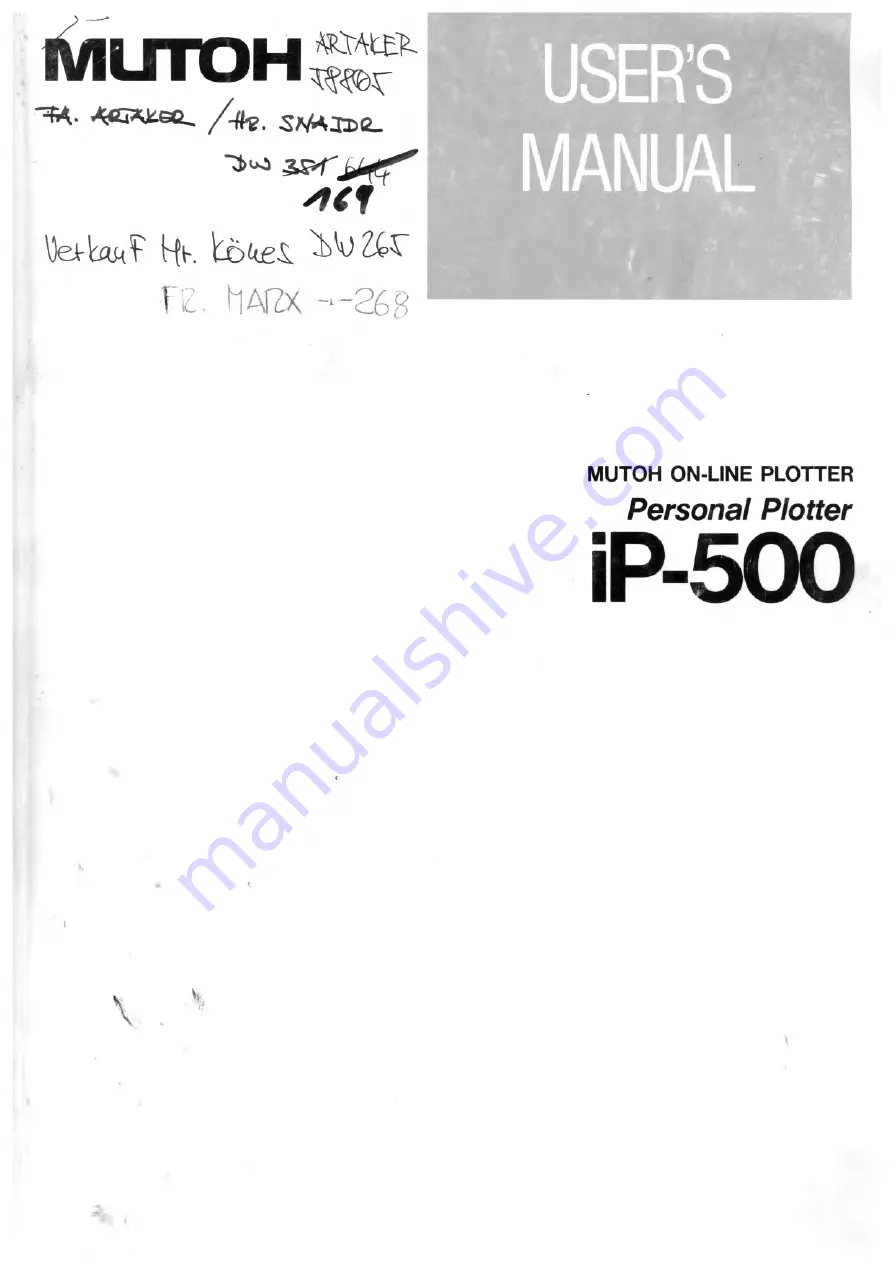 MUTOH IP-500 Series User Manual Download Page 1