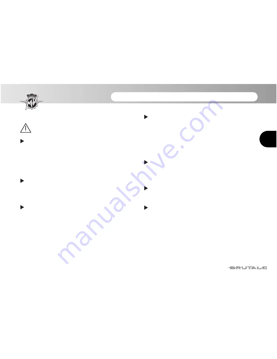 MV Agusta F4 BRUTALE Use And Maintenance Manual Download Page 25