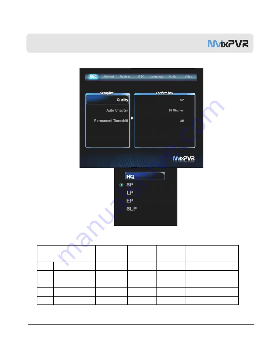 Mvix MvixPVR User Manual Download Page 60