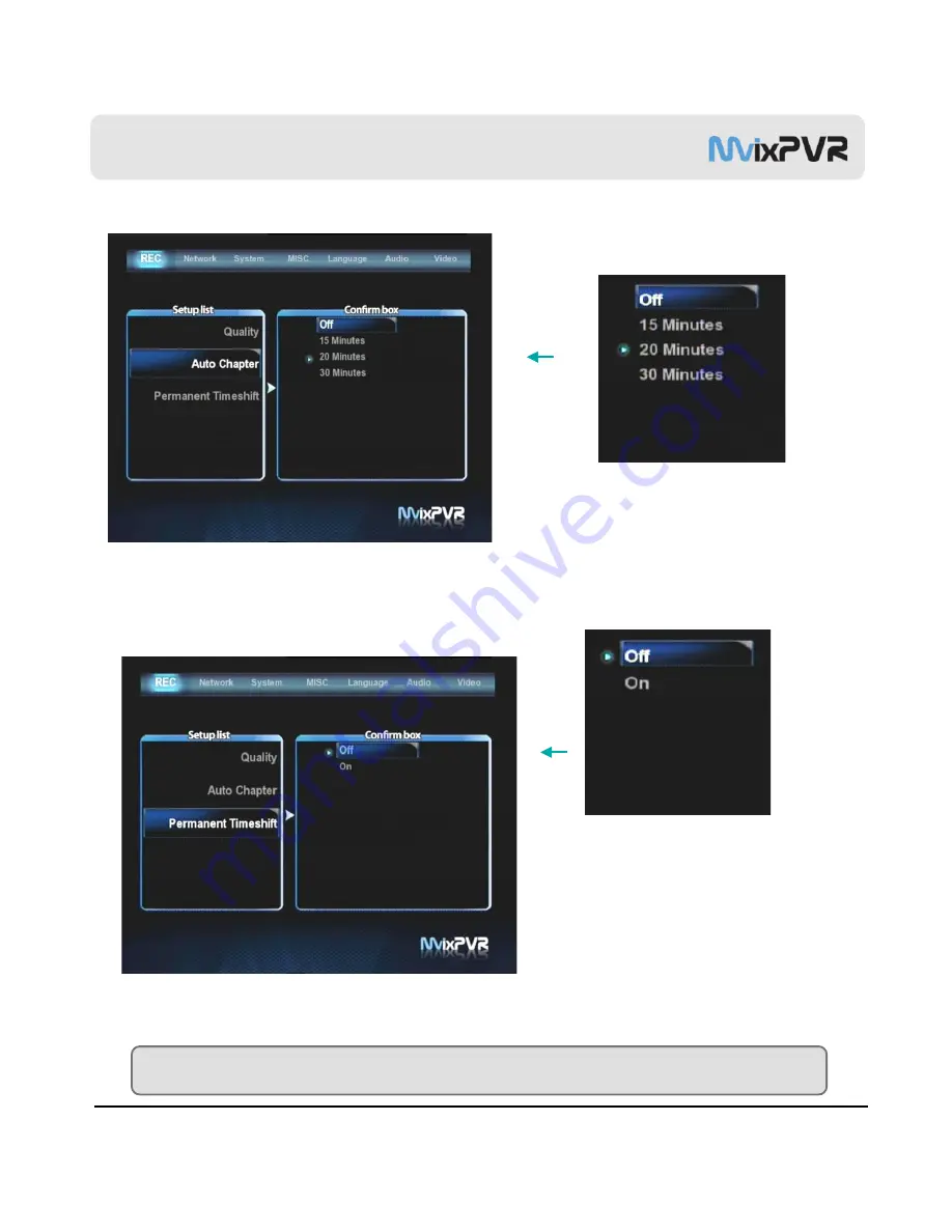 Mvix MvixPVR User Manual Download Page 61