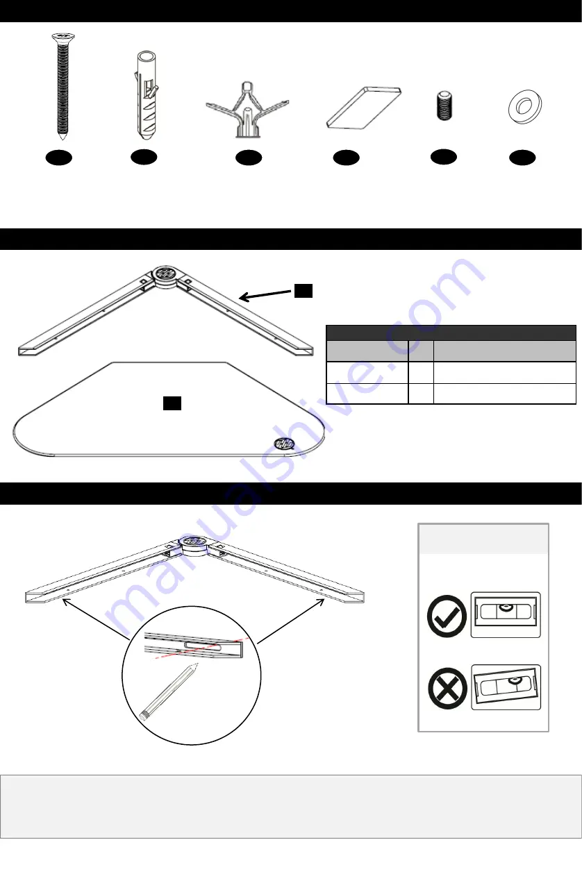 MW MOUNTS Corner Shelf Скачать руководство пользователя страница 3