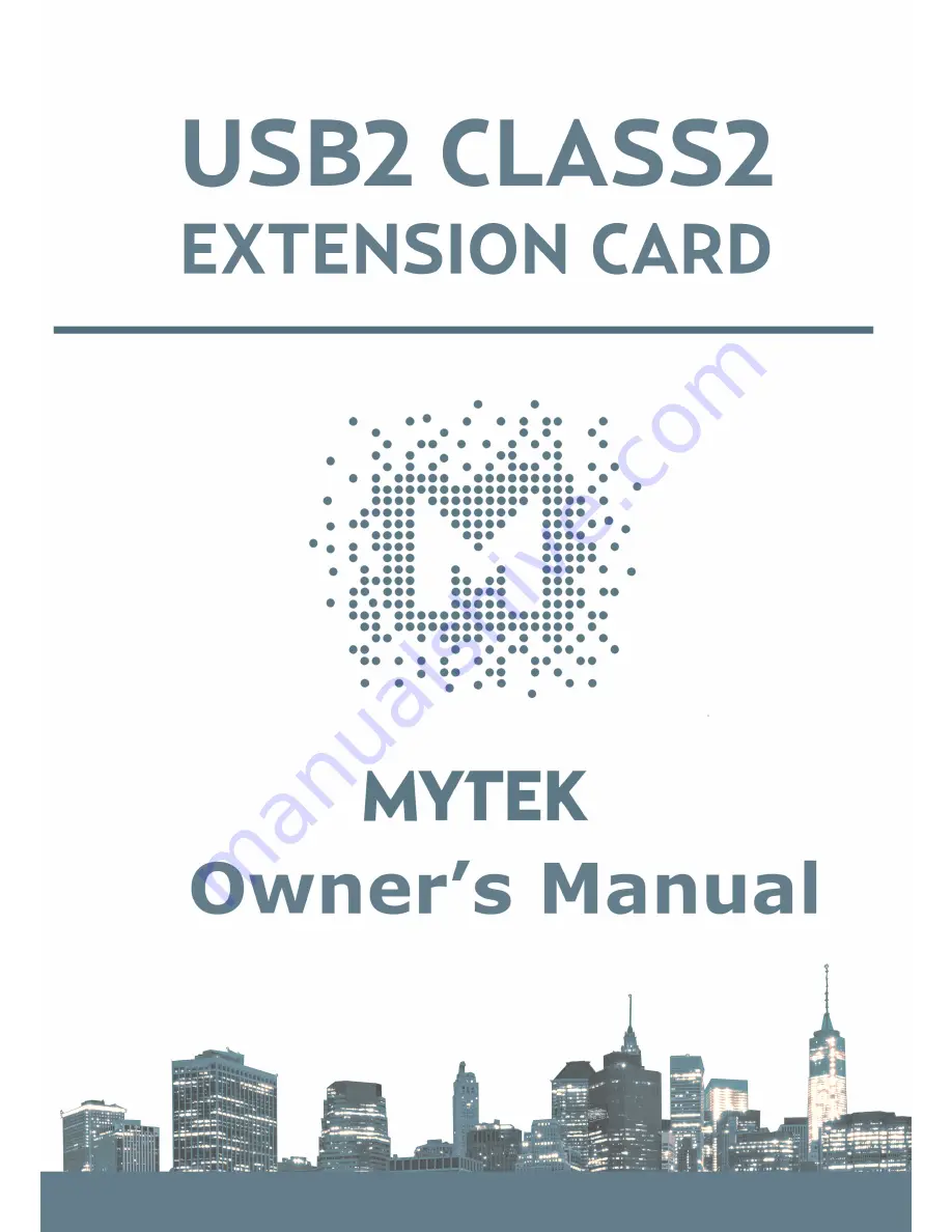 MyTek USB2 CLASS2 Owner'S Manual Download Page 1