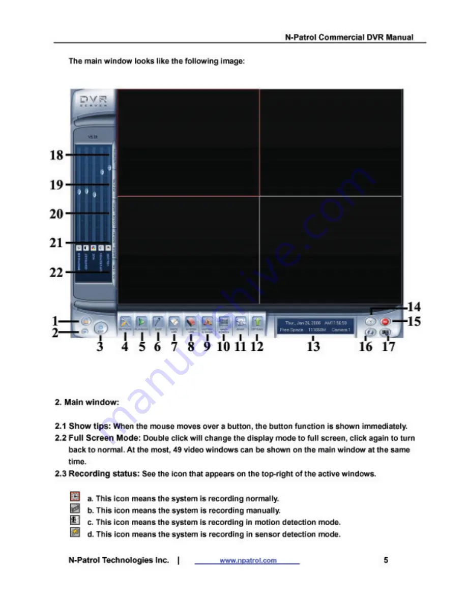 N-Patrol Commercial DVR system User Manual Download Page 5