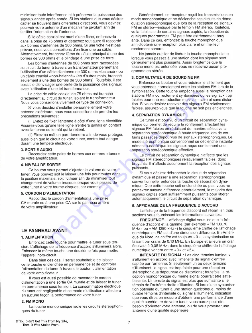 NAD 4155 Instructions For Installation And Operation Manual Download Page 8