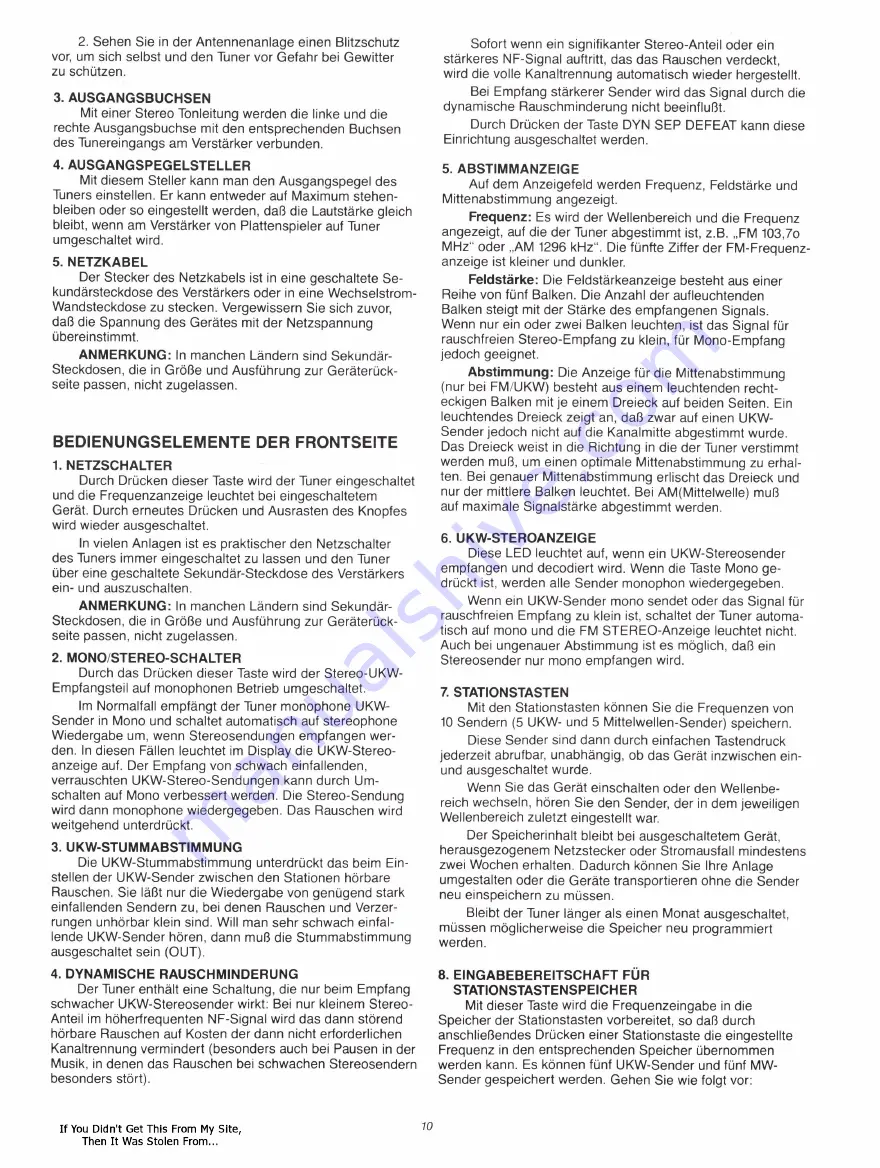 NAD 4155 Instructions For Installation And Operation Manual Download Page 11