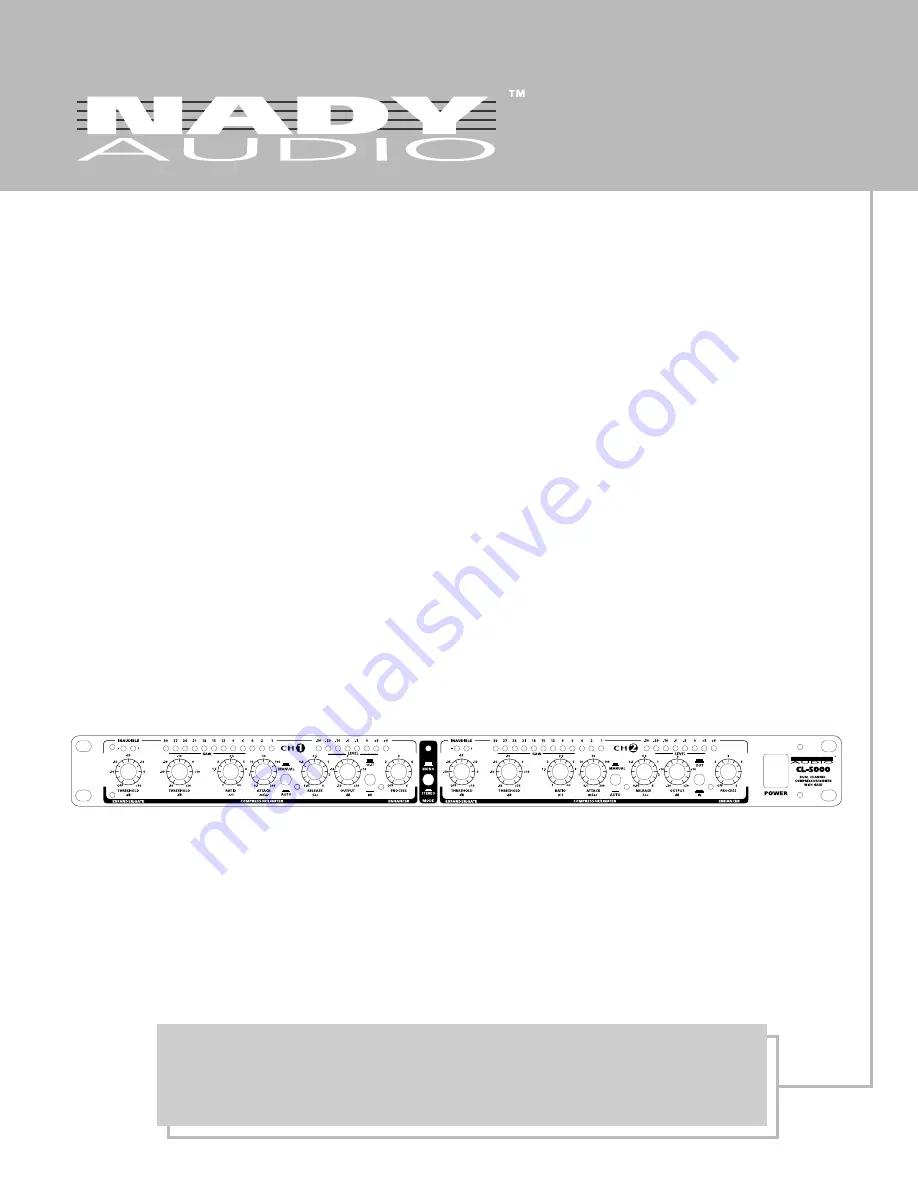 Nady Audio CL-5000 Owner'S Manual Download Page 1