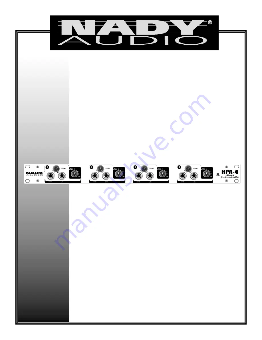 Nady Audio HPA-4 Owner'S Manual Download Page 1