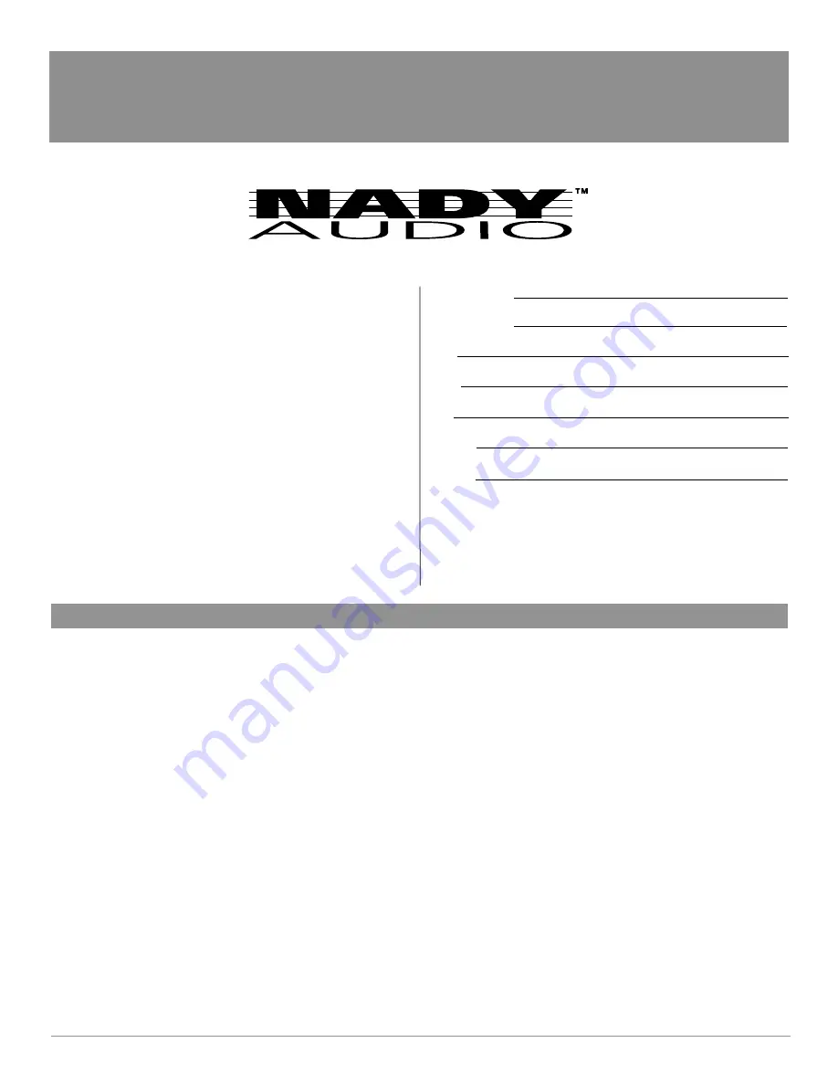 Nady Audio PRM-400 Owner'S Manual Download Page 2