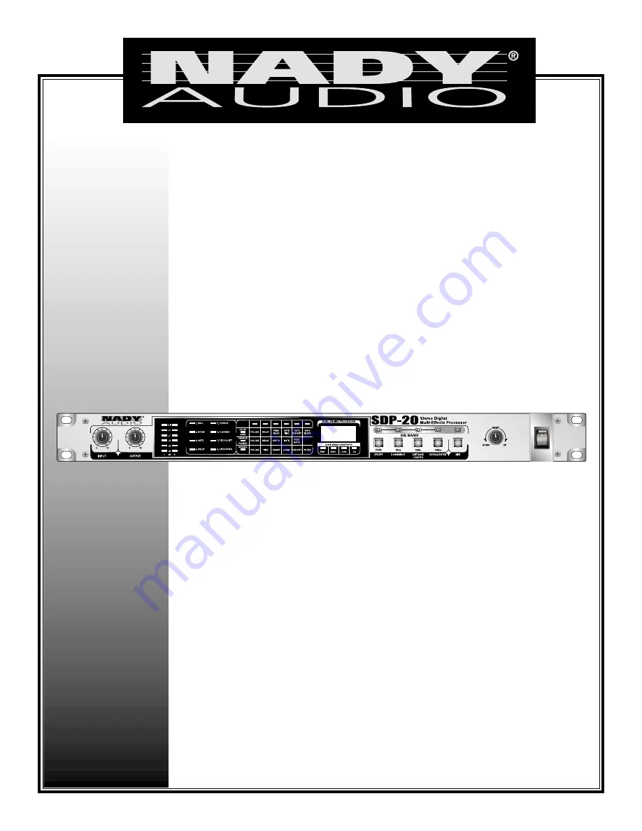 Nady Systems SDP-20 Скачать руководство пользователя страница 1