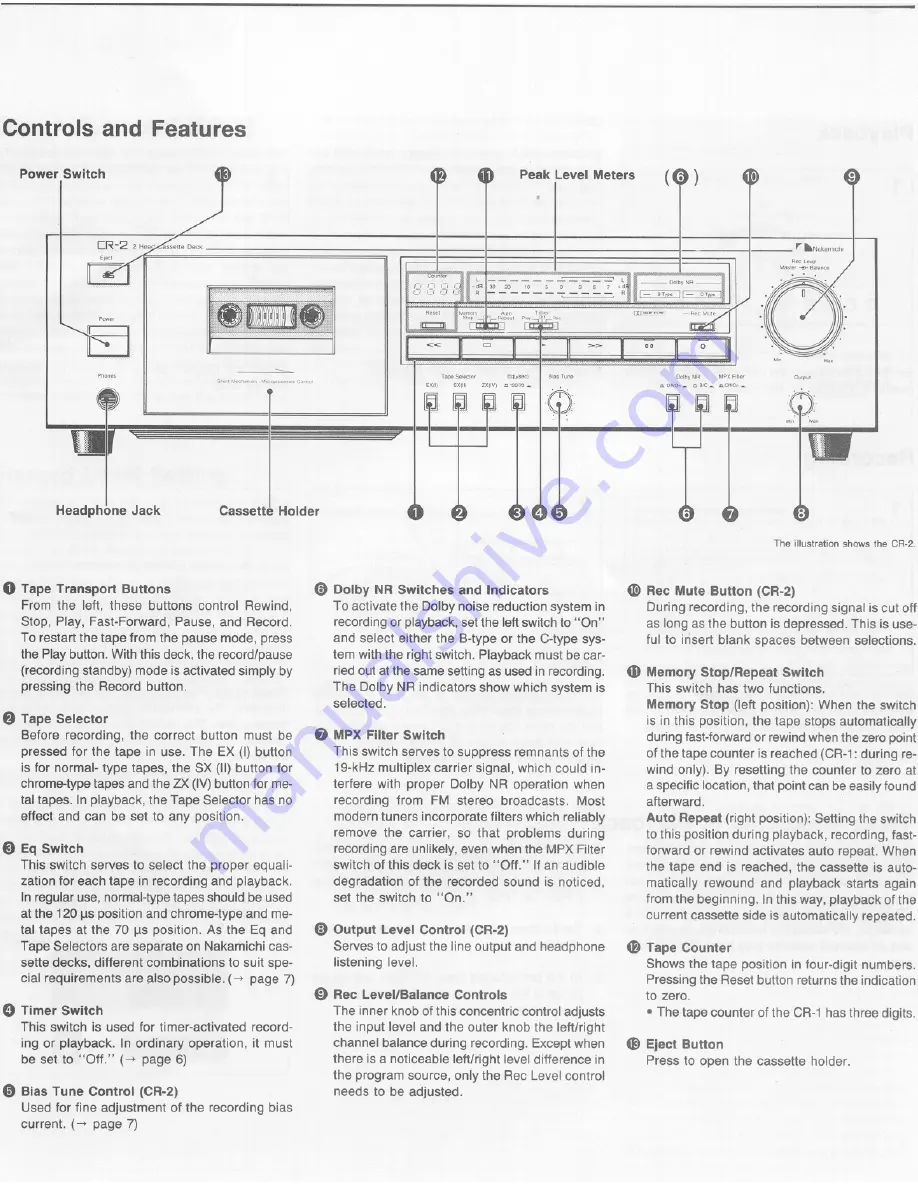 Nakamichi CR-2 Owner'S Manual Download Page 5