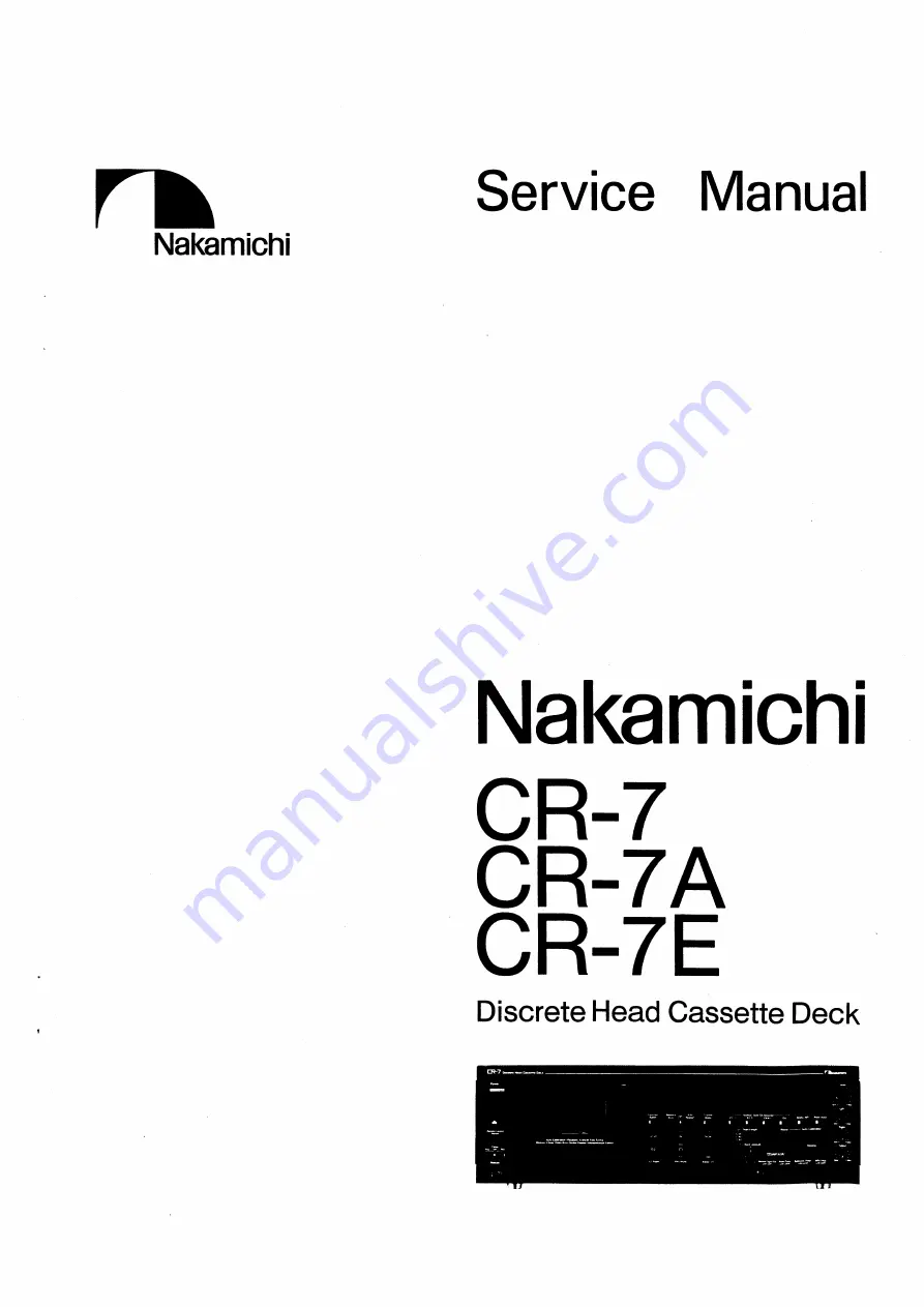 Nakamichi CR-7 Service Manual Download Page 1