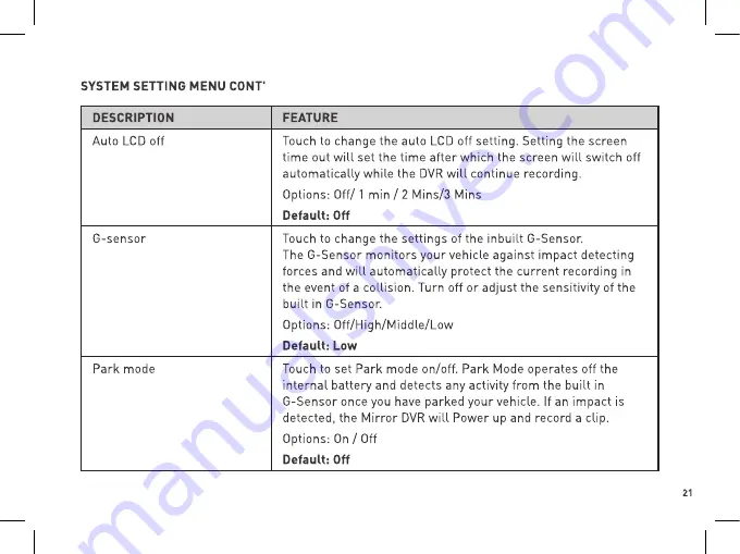 NanoCam Plus NCP-MIRDVR522 User Manual Download Page 21