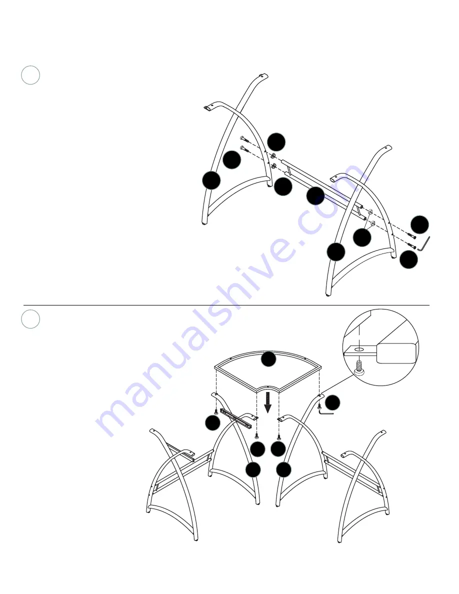 Naomi Home 3 Piece Allison Glass Desk Скачать руководство пользователя страница 7