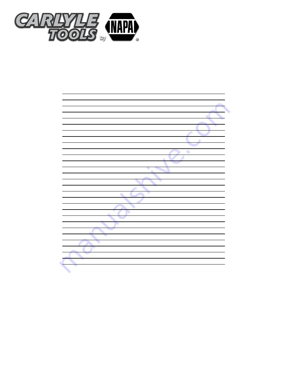 Napa Carlyle Tools 791-6005A Operating Manual Download Page 6